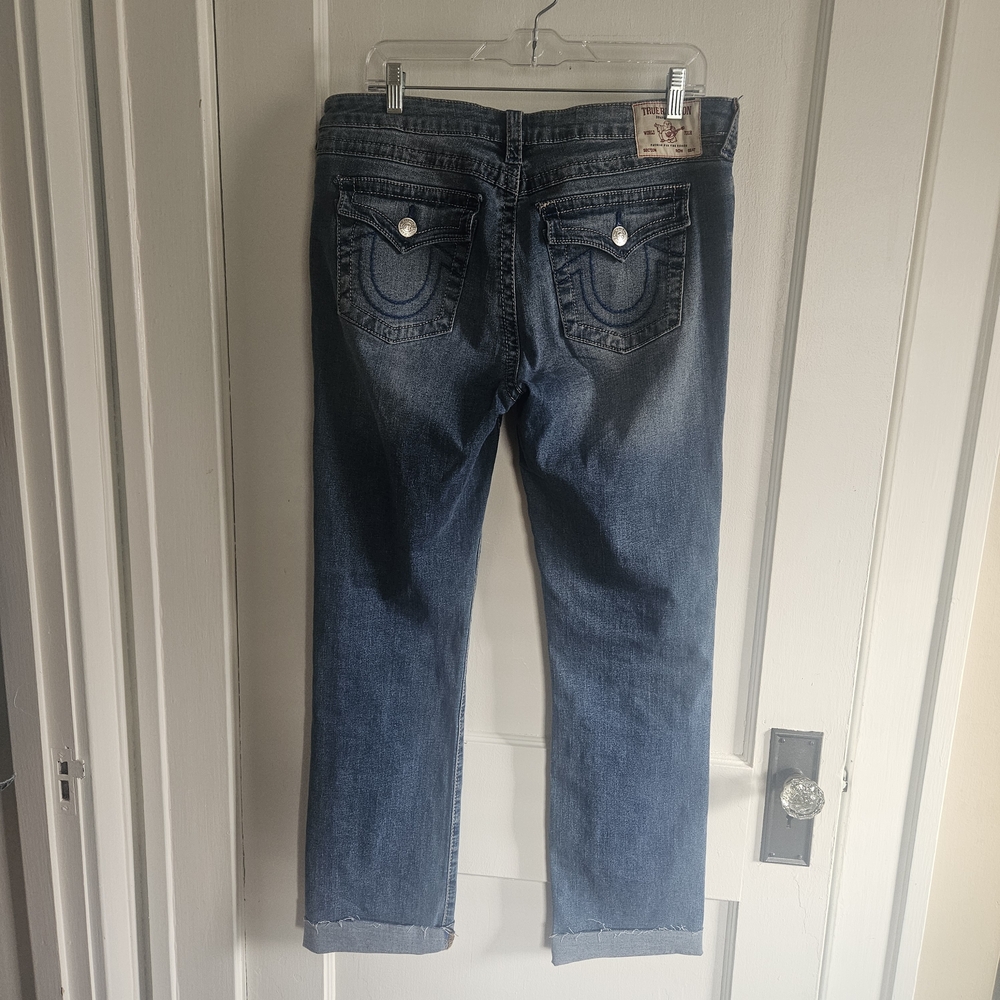 True Religion Women's Dark Blue Straight Leg Jeans